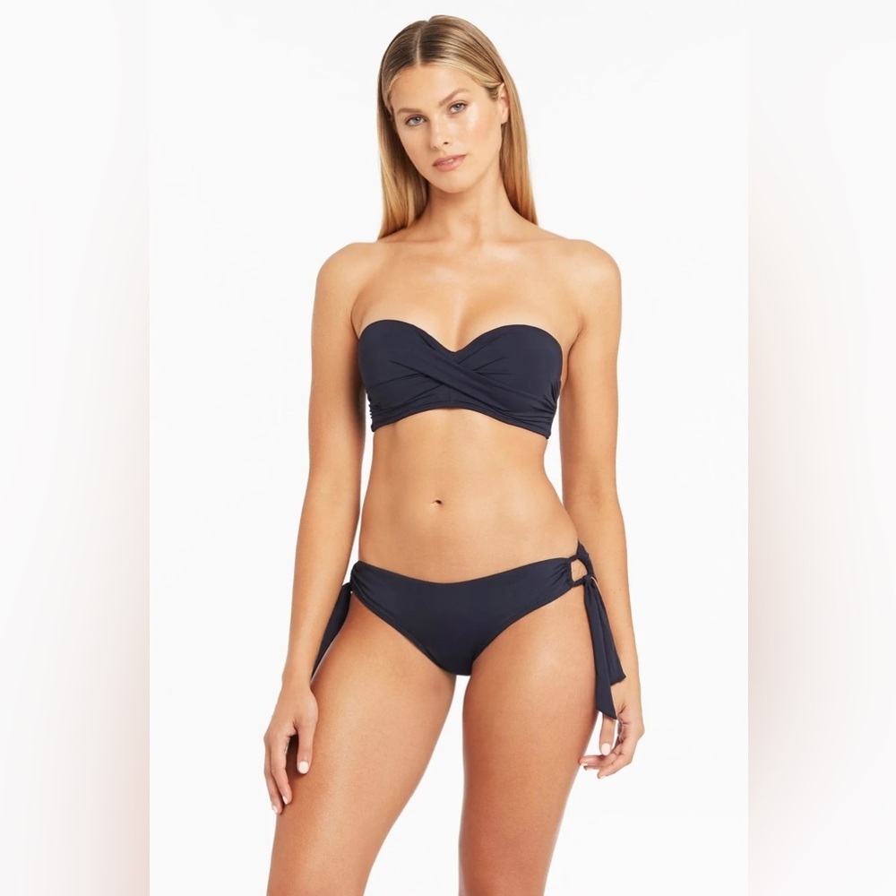 Sea Level Swim Eco Essentials Twist Front Bandeau - size 4 - nwt in night sky
